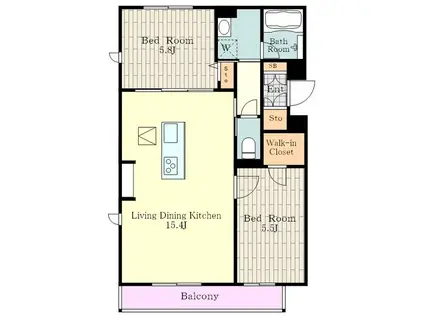 GRAND SOLEIL(2LDK/3階)の間取り写真