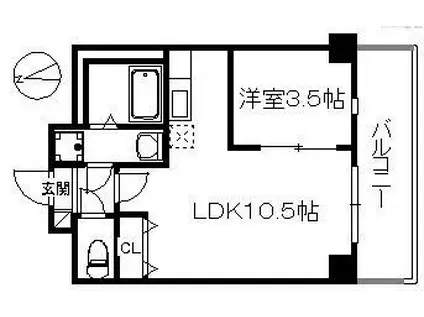 アリエス今宿I(1LDK/4階)の間取り写真