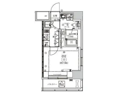 セジョリ駒込西ヶ原(1K/4階)の間取り写真