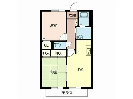 グレイスコート A棟(2DK/1階)の間取り写真