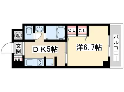 第15関根マンション(1DK/5階)の間取り写真