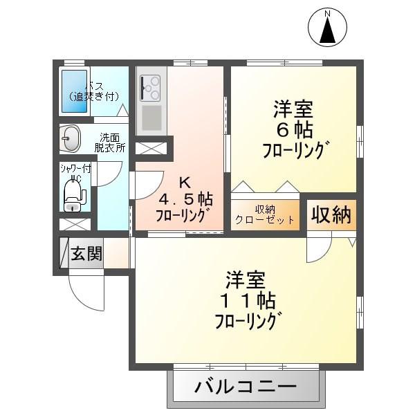 ブラウンヒルズ(2K/1階)の間取り写真