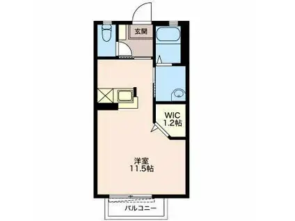 シプレーヌM(ワンルーム/2階)の間取り写真