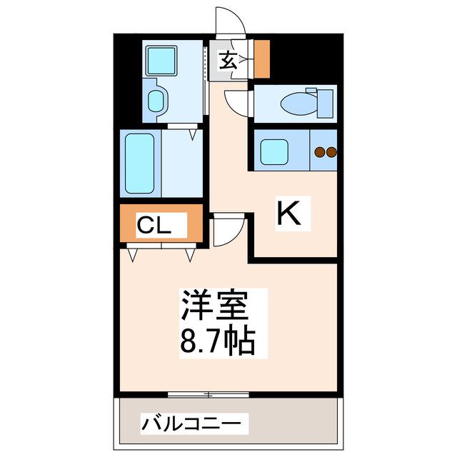 クロノス29新町(1K/10階)の間取り写真