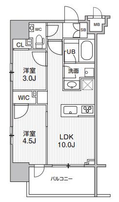 シーズンフラッツ大森エアリー(2LDK/8階)の間取り写真