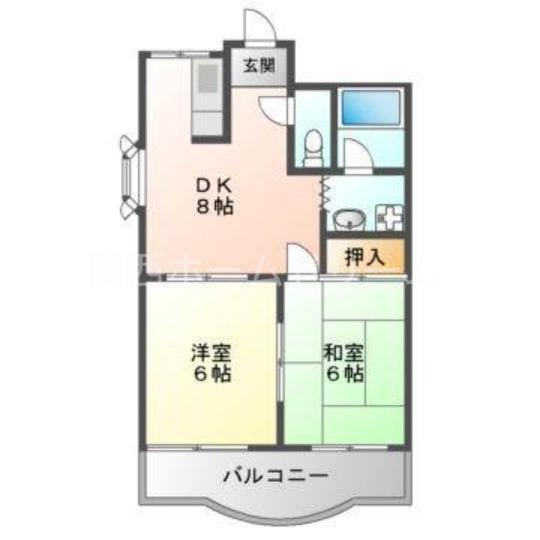 ラジャクラブ01(2DK/2階)の間取り写真