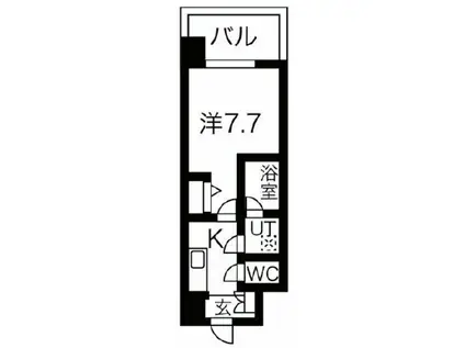 SPLENDIDE NAMBA3(1K/8階)の間取り写真