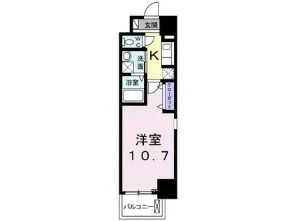 スアヴィス千葉(1K/3階)の間取り写真