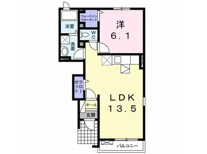 ブエナ・ビスタ箸蔵(1LDK/1階)の間取り写真