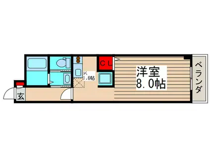 LEO弐拾五番館(1K/3階)の間取り写真