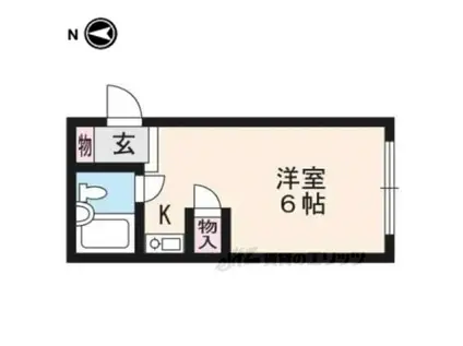 シャトレ花園(ワンルーム/4階)の間取り写真