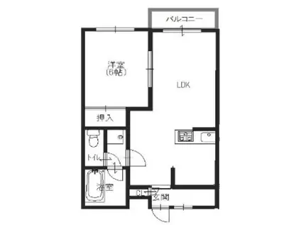 モアクレスト友(1LDK/2階)の間取り写真