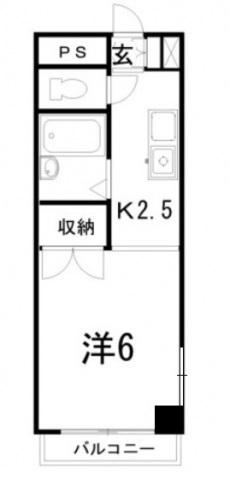 ハイツA(1K/3階)の間取り写真