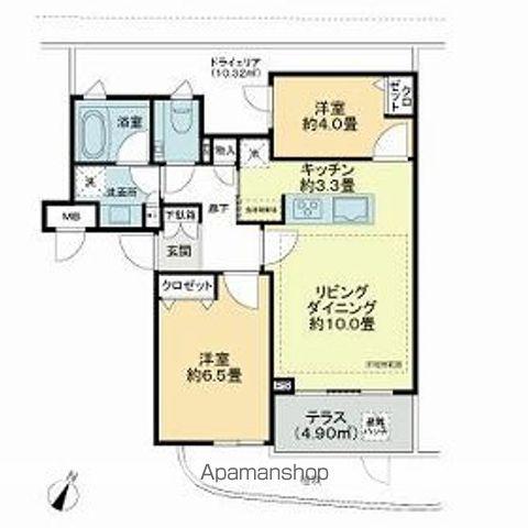 ロイヤルシーズン新宿柏木(2LDK/1階)の間取り写真