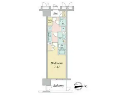 ラフィシア上前津(1K/3階)の間取り写真