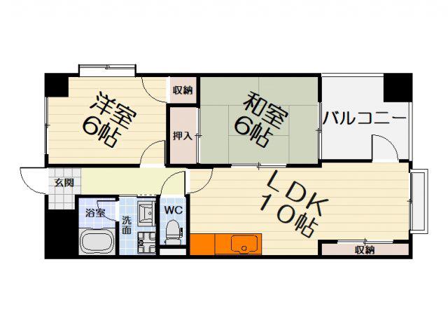 ドミール和泉府中(2LDK/3階)の間取り写真