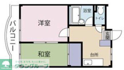 クロノス川越南(2DK/3階)の間取り写真