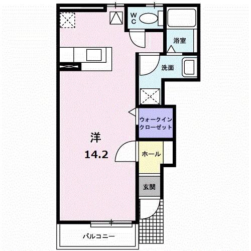 サンリット(ワンルーム/1階)の間取り写真