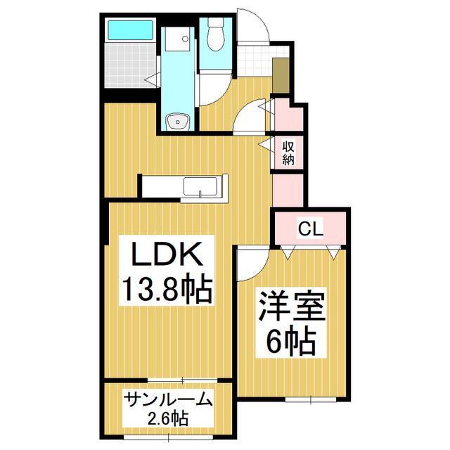 エスポワールNK(1LDK/1階)の間取り写真