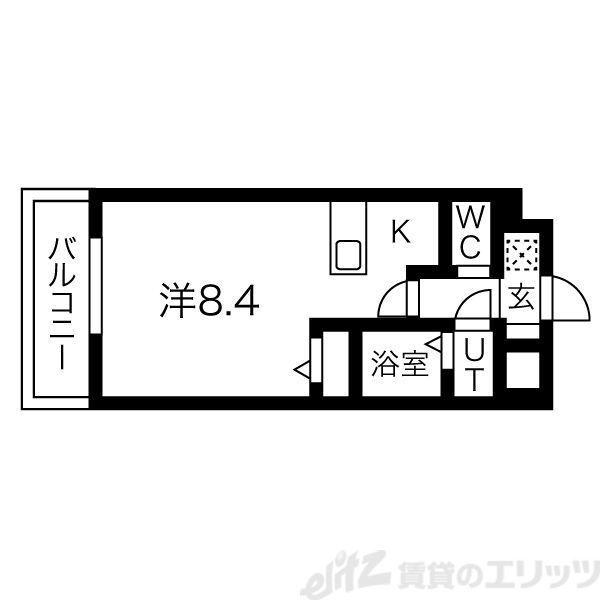 ロイス南茨木(1K/1階)の間取り写真