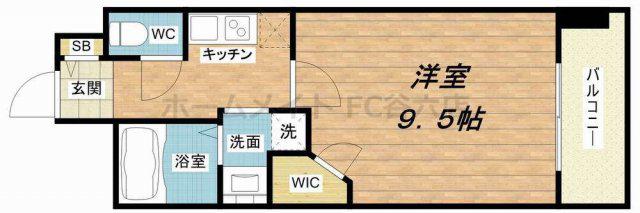 クラウンハイム北心斎橋フラワーコート(1K/6階)の間取り写真
