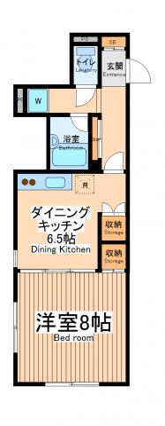 ルパルクマツガエ(1DK/1階)の間取り写真