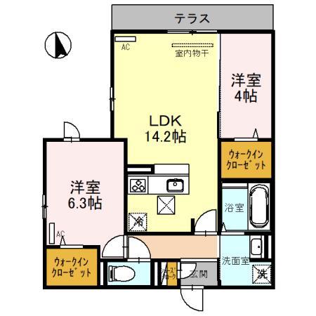 RACCOLT阪南町(2LDK/3階)の間取り写真