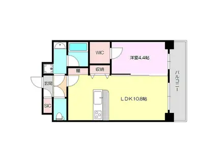 スプランディッド新大阪8(1LDK/9階)の間取り写真