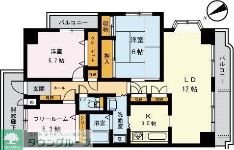 豊栄アンバサダー調布(3LDK/5階)の間取り写真