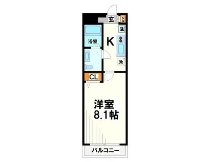 AZEST調布(1K/1階)の間取り写真
