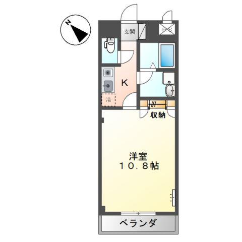 ソレアード(1K/1階)の間取り写真