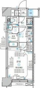 ディアレイシャス名古屋太閤通III(1K/10階)の間取り写真