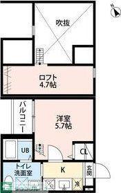 MAISON FAR 小本メゾンファルコモト(1K/2階)の間取り写真