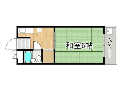 結城ビル(1DK/4階)の間取り写真