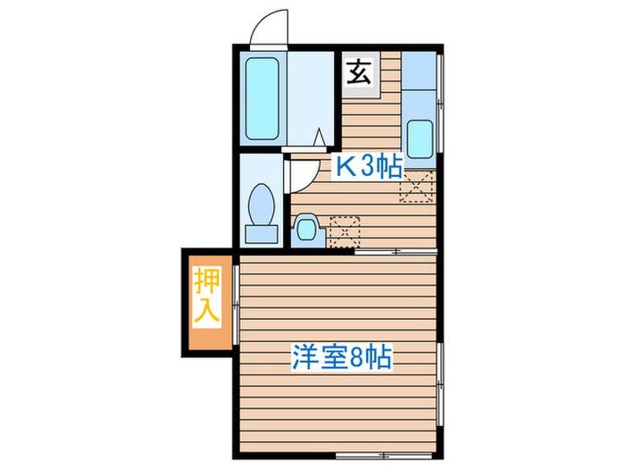 ハイライフ長町III(1K/1階)の間取り写真