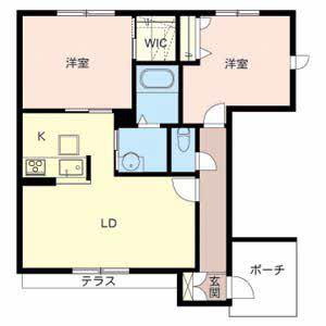 メゾンルーチェ(2LDK/1階)の間取り写真