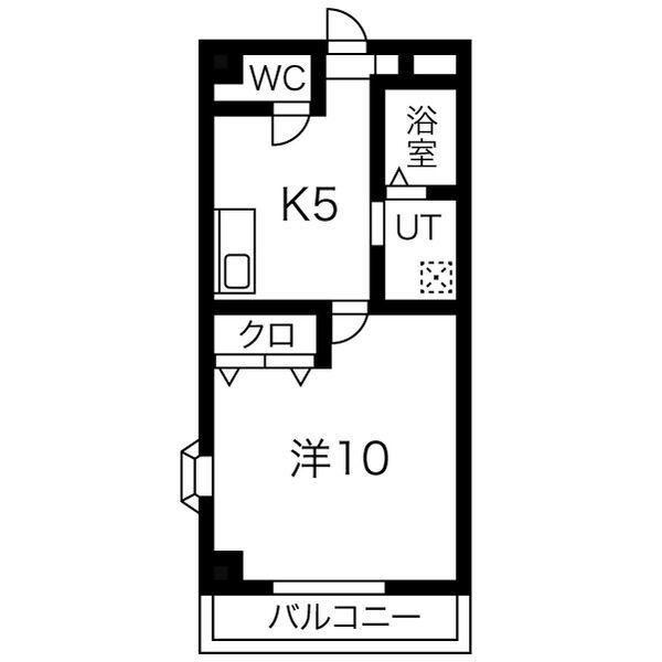 ASUKA(1DK/1階)の間取り写真