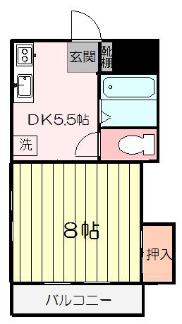 ノーヴァハイツ(1DK/3階)の間取り写真