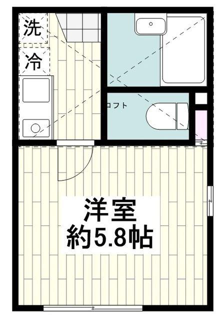 ナチュール湘南台(1K/2階)の間取り写真