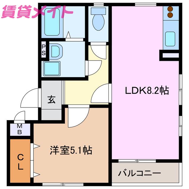 グローバルトラストマンション(1LDK/1階)の間取り写真