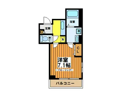 メゾン・ド・代々木上原(1K/2階)の間取り写真