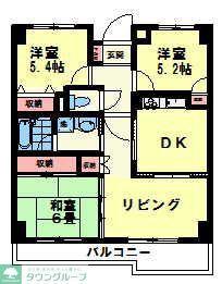 キャピタルステート(3LDK/5階)の間取り写真