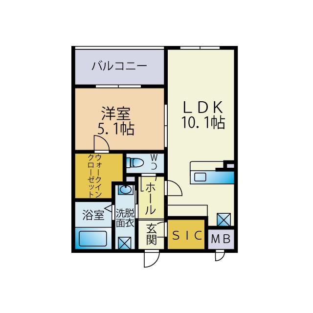 メゾン・ド・リジェール(1LDK/3階)の間取り写真