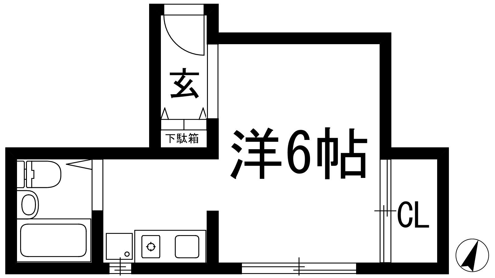 FKハイツ大和(ワンルーム/3階)の間取り写真