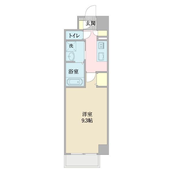 K SMART IMAIKE(1K/7階)の間取り写真