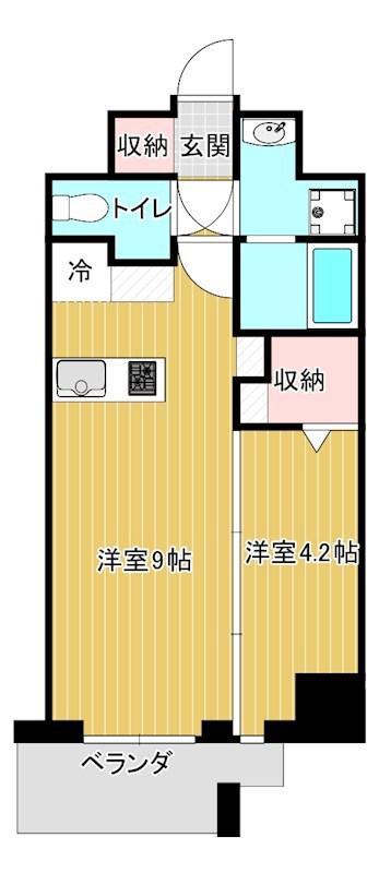 ミラージュパレス天王寺堀越町(1LDK/4階)の間取り写真