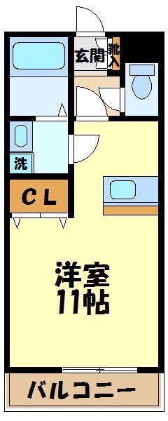 クオリティ初山(1K/3階)の間取り写真