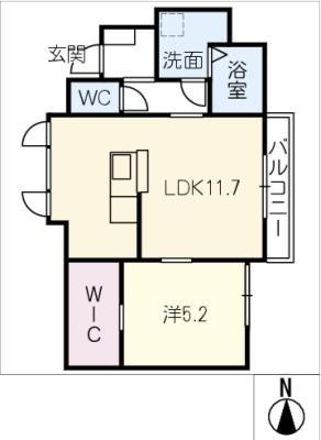 OCEAN 松阪(1LDK/1階)の間取り写真