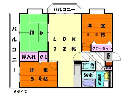 サンパティーク菜の花(3LDK/2階)の間取り写真