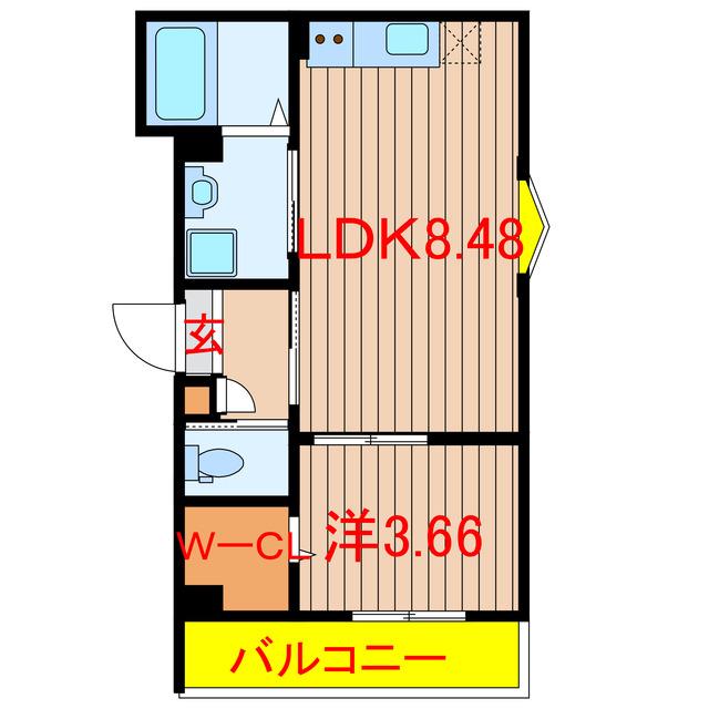 コンフォート薬園台(1LDK/2階)の間取り写真